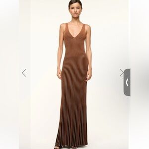 STAUD CLARETTA DRESS TAN BLACK - size Small